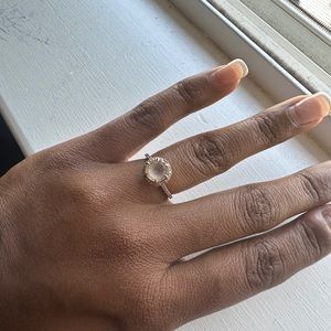 Hidden Halo Moissanite Rose Gold Ring - size 7.25